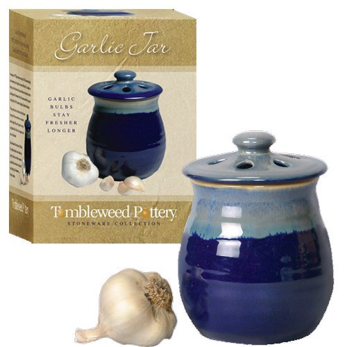 Tumbleweed Pottery Garlic Clove Canister Keeper with Vented Lid Spice